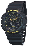 Casio G-Shock Caution Yellow Analog Digital Resin Strap Black Dial Quartz GA-100CY-1A Men's Watch