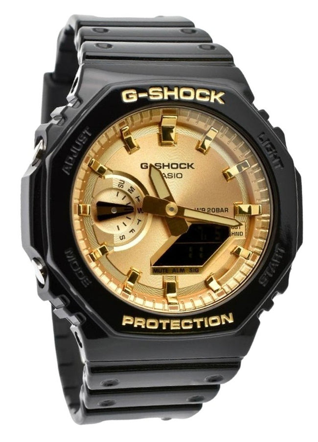 Casio G-Shock Analog Digital Black And Gold Color Resin Strap Quartz GA-2100GB-1A Men's Watch