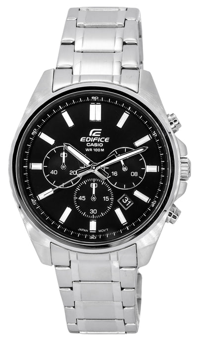Casio Edifice Standard Chronograph Stainless Steel Black Dial Quartz EFV-650D-1A Men's Watch