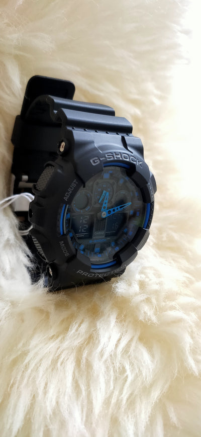 Casio G-Shock World Time Alarm GA-100-1A2 Men's Watch