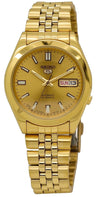 Seiko 5 Gold Tone Jubilee Bracelet Gold Dial 21 Jewels Automatic SNKF82J1 Men's Watch