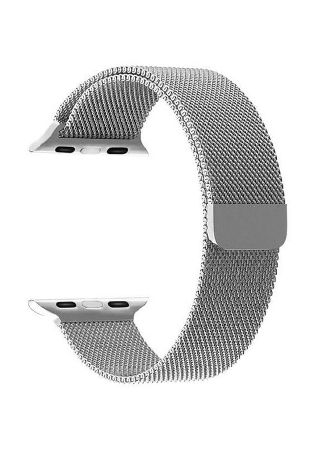 Strap Silver 42/44mm Milanese -Apple Watch Compatible